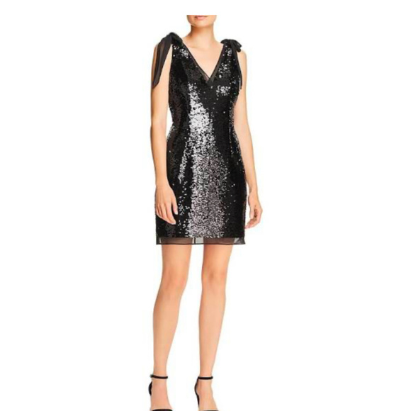 Aidan Mattox Stunning Black Sequins Dress Size 0 - Picture 3 of 8
